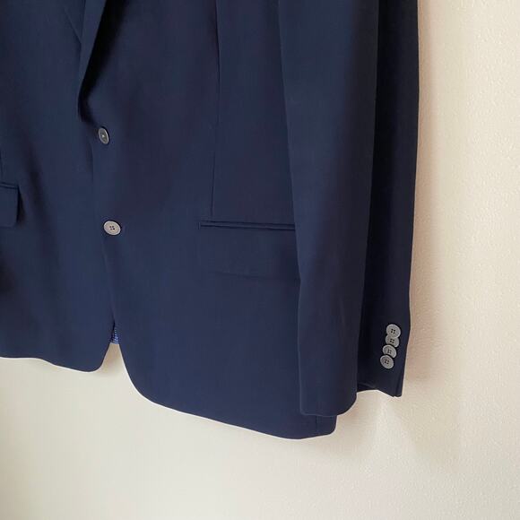 MICHAEL KORS Men's 48L Navy 2 Button Blazer Sports Coat Lined Preppy Career - Picture 11 of 11